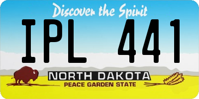 ND license plate IPL441