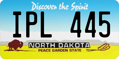 ND license plate IPL445