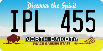 ND license plate IPL455