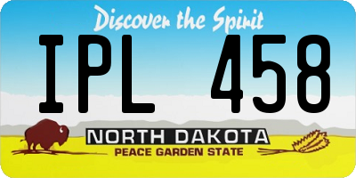 ND license plate IPL458