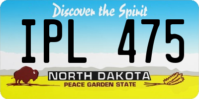 ND license plate IPL475