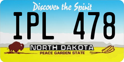ND license plate IPL478