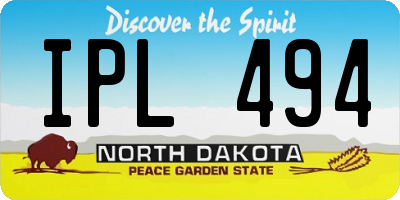 ND license plate IPL494