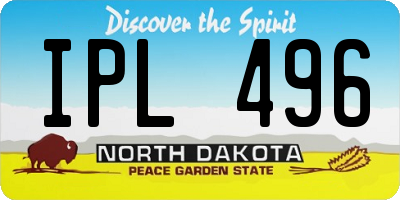 ND license plate IPL496