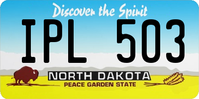 ND license plate IPL503