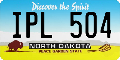 ND license plate IPL504