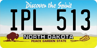 ND license plate IPL513