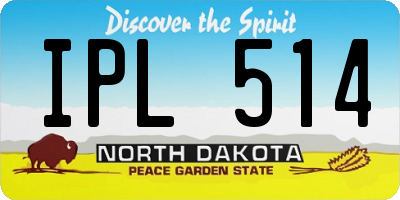 ND license plate IPL514