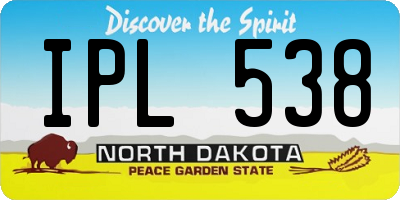 ND license plate IPL538