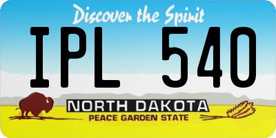 ND license plate IPL540