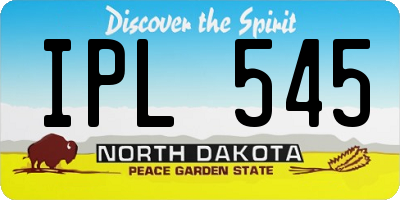 ND license plate IPL545