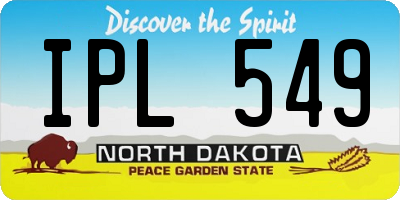 ND license plate IPL549