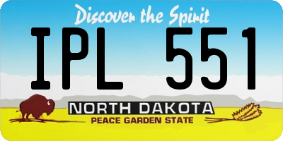 ND license plate IPL551