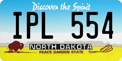 ND license plate IPL554