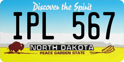 ND license plate IPL567