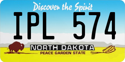 ND license plate IPL574