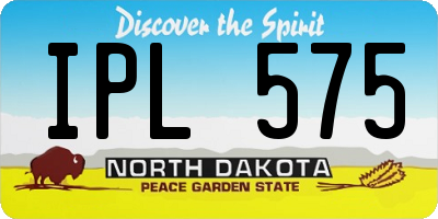 ND license plate IPL575