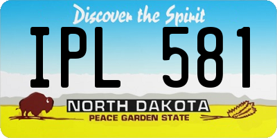 ND license plate IPL581