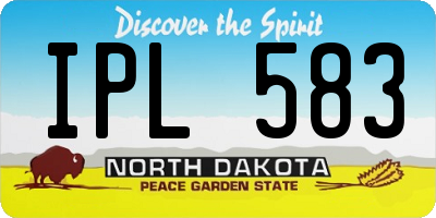 ND license plate IPL583