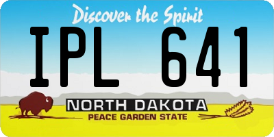 ND license plate IPL641