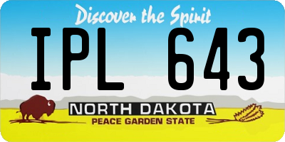 ND license plate IPL643