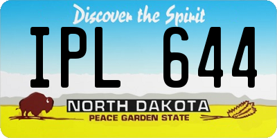 ND license plate IPL644