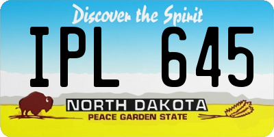 ND license plate IPL645