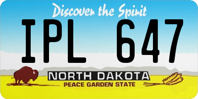 ND license plate IPL647