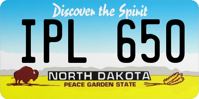 ND license plate IPL650