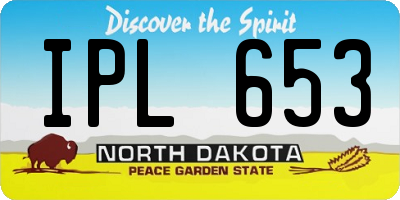 ND license plate IPL653