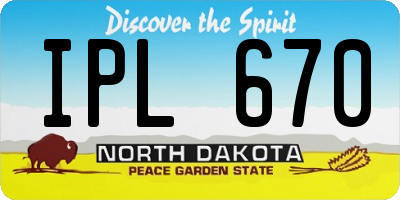ND license plate IPL670
