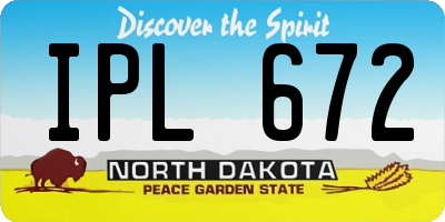 ND license plate IPL672