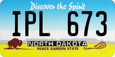 ND license plate IPL673