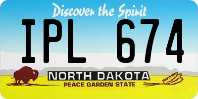 ND license plate IPL674