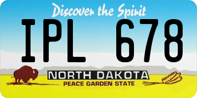 ND license plate IPL678