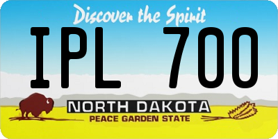 ND license plate IPL700