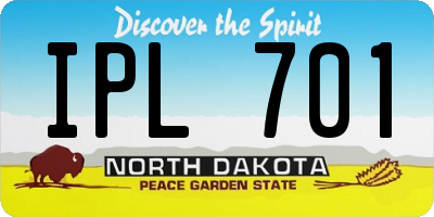 ND license plate IPL701