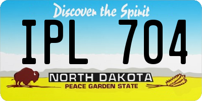 ND license plate IPL704