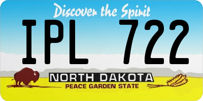 ND license plate IPL722