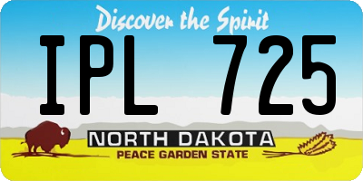 ND license plate IPL725