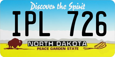 ND license plate IPL726