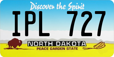 ND license plate IPL727