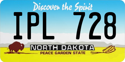 ND license plate IPL728