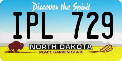 ND license plate IPL729