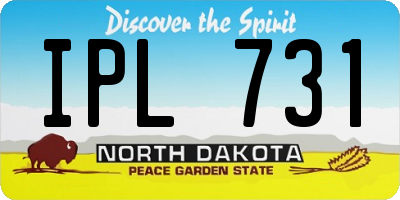 ND license plate IPL731