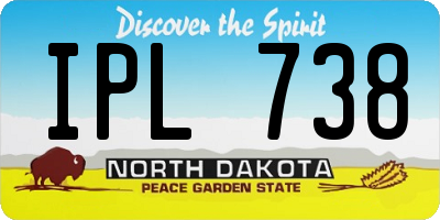 ND license plate IPL738