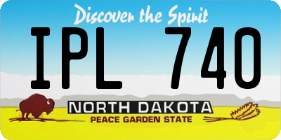 ND license plate IPL740