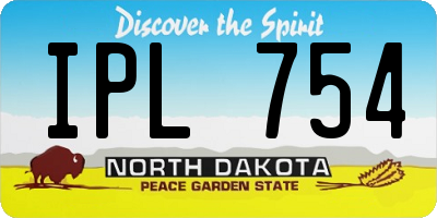 ND license plate IPL754