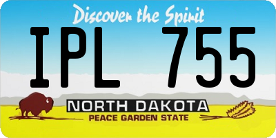 ND license plate IPL755