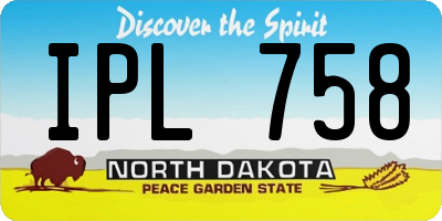ND license plate IPL758